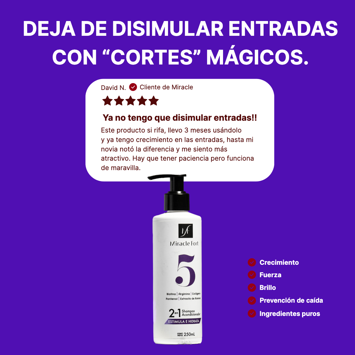 Shampoo Anticaída- Expertos en reducir las entradas